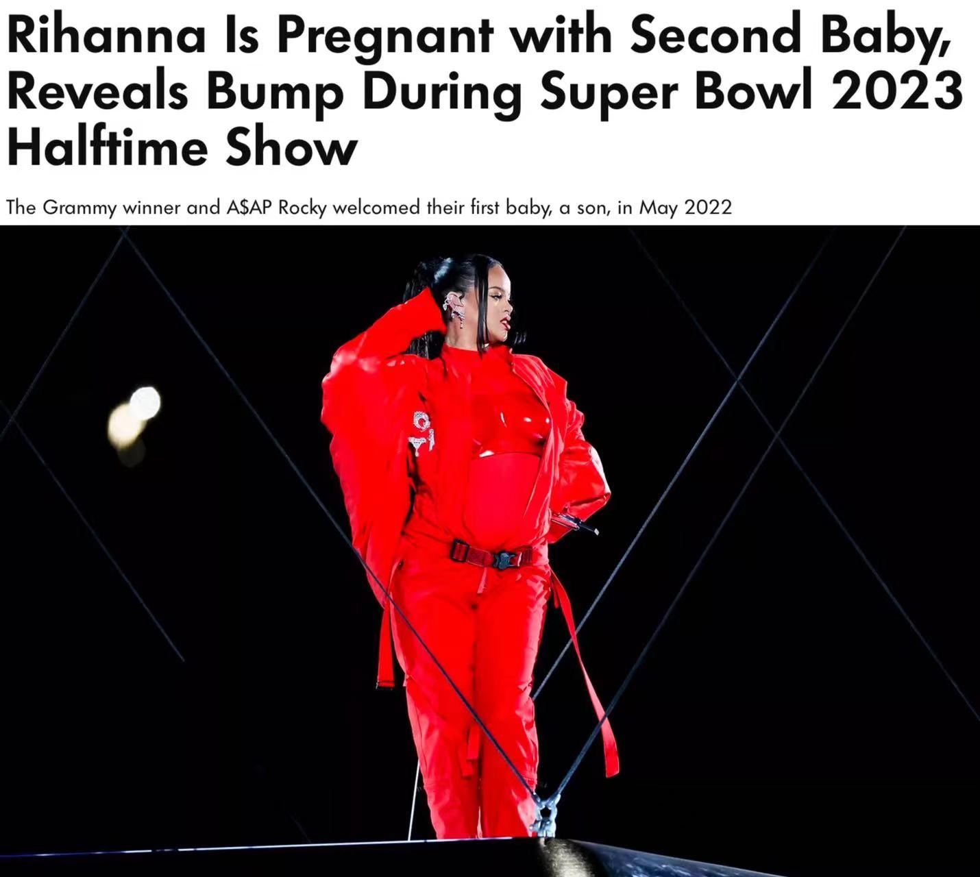 Rihanna宣布怀二胎（美妆博主蕾哈娜挺着大肚子唱歌） 1