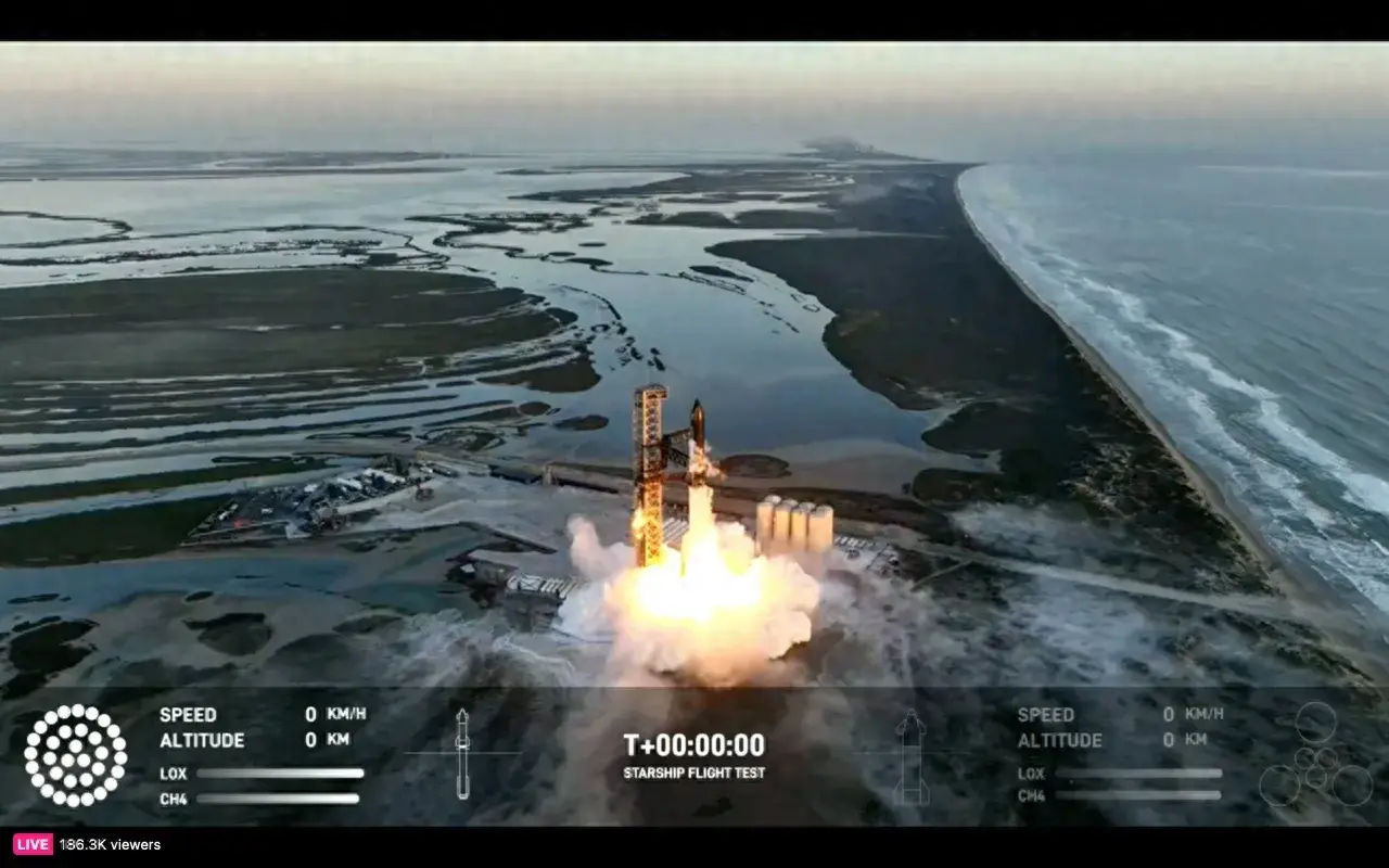 马斯克SpaceX星舰发射失败（马斯克的第二次星舰飞行测试再次失败） 1