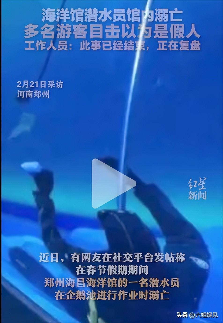 郑州一海洋馆潜水员馆内溺亡（25岁景区潜水员溺亡） 3